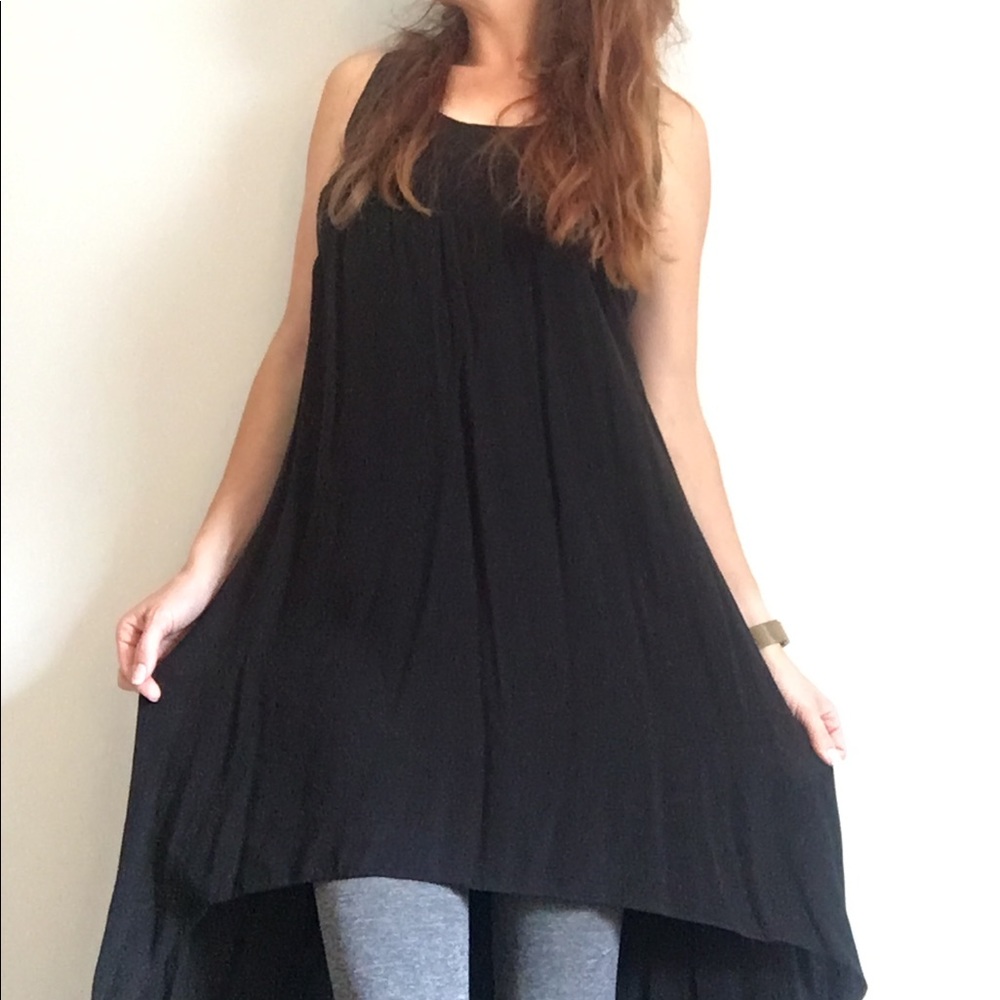 AQUA High Low Black Dress with Lace